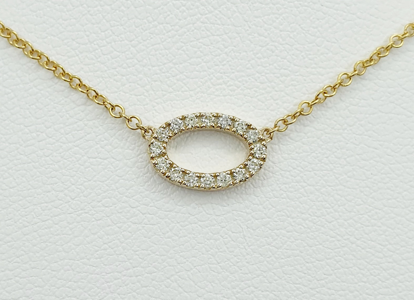 Mark McAskill Designed, 9ct Oval Diamond Pendant on Connected 9ct Gold Chain