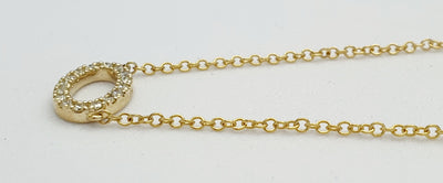 Mark McAskill Designed, 9ct Oval Diamond Pendant on Connected 9ct Gold Chain