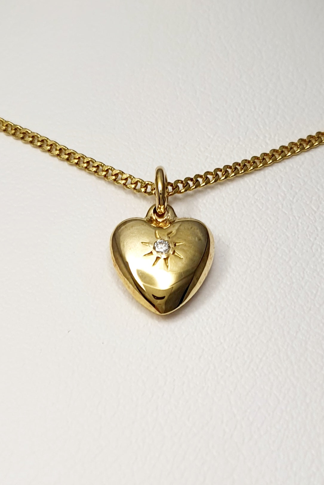 9ct Yellow Gold Diamond set Heart Pendant