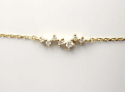 14K Yellow Gold Stargazer Natural Diamond Constellation Bracelet 0.05ct 16.5+2cm