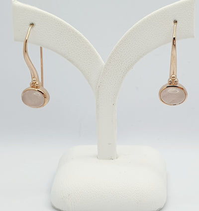 Mark McAskill Designed, 9ct Rose Gold, Rose Quartz Drop Earrings