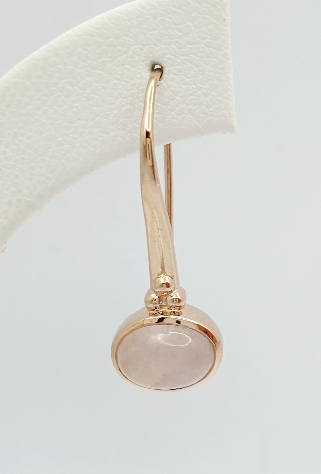 Mark McAskill Designed, 9ct Rose Gold, Rose Quartz Drop Earrings