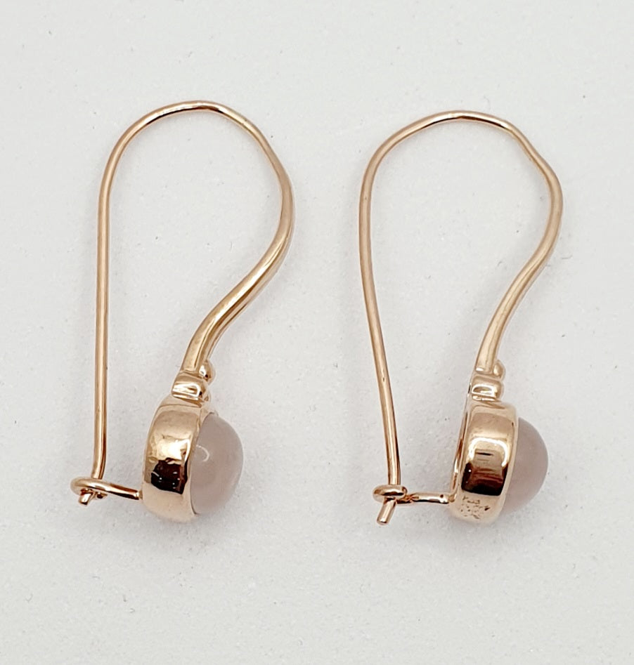 Mark McAskill Designed, 9ct Rose Gold, Rose Quartz Drop Earrings