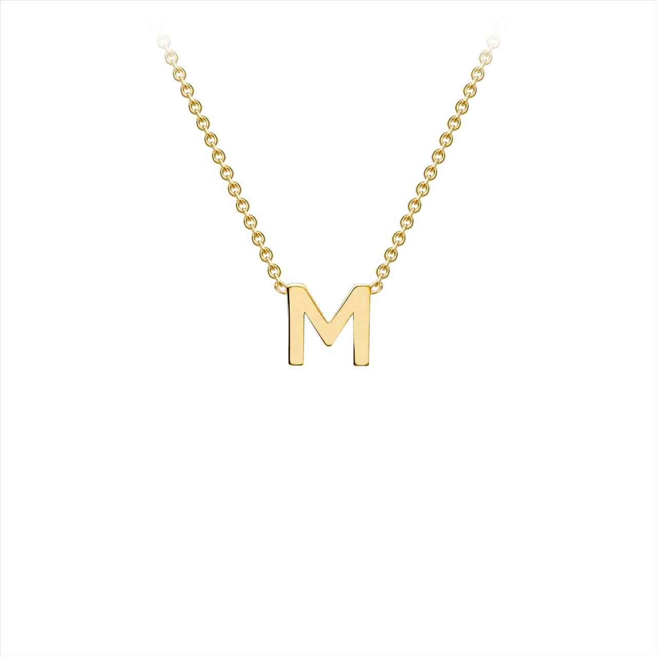 9K Yellow Gold Initial 'M' Necklace With 38+5Cm Chain Extention