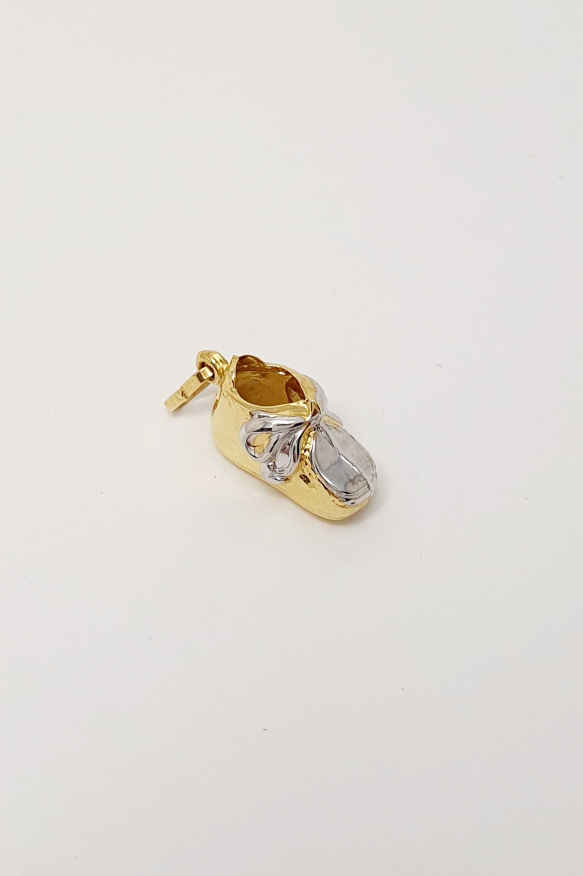9ct Yellow Gold Baby Bootie Charm with White Gold Accent