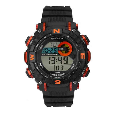 Sekonda Men's Black Strap Digital Sports Watch