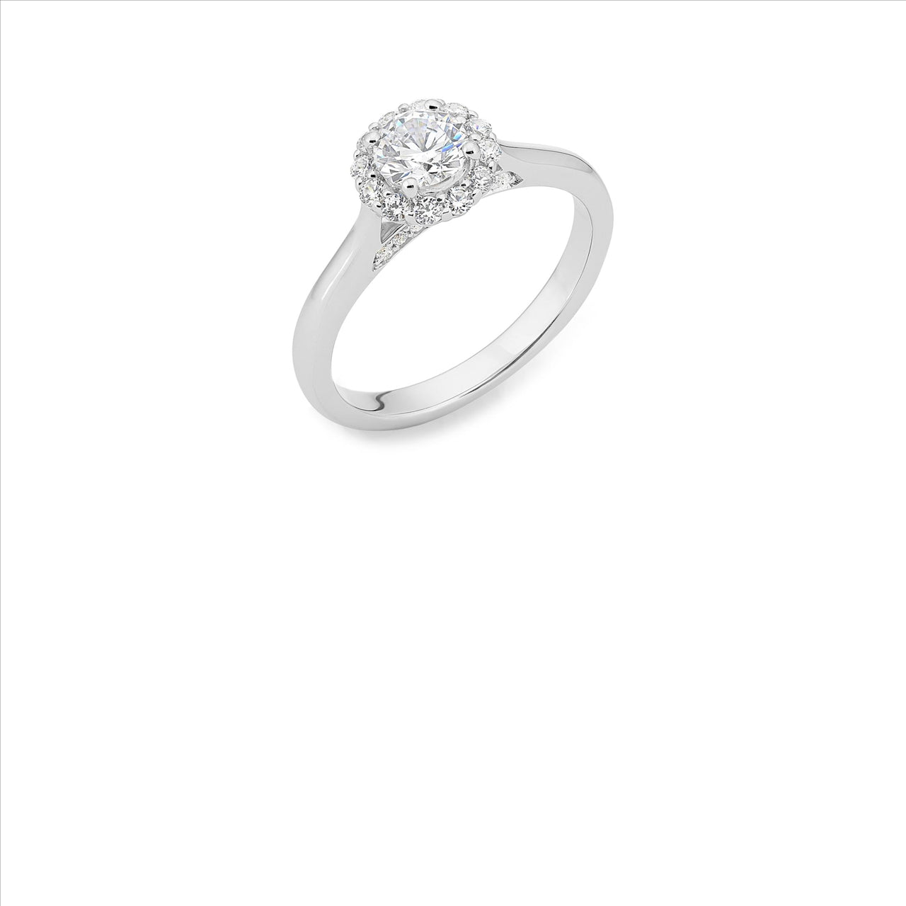Sterling Silver Rhodium Plated Cz Engagment Ring