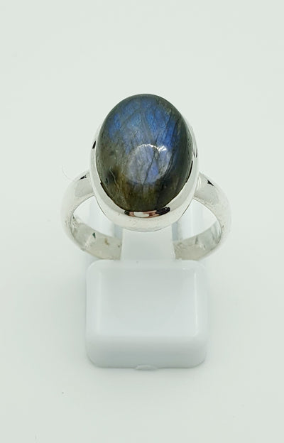Sterling Silver Labradorite Ring, Size N