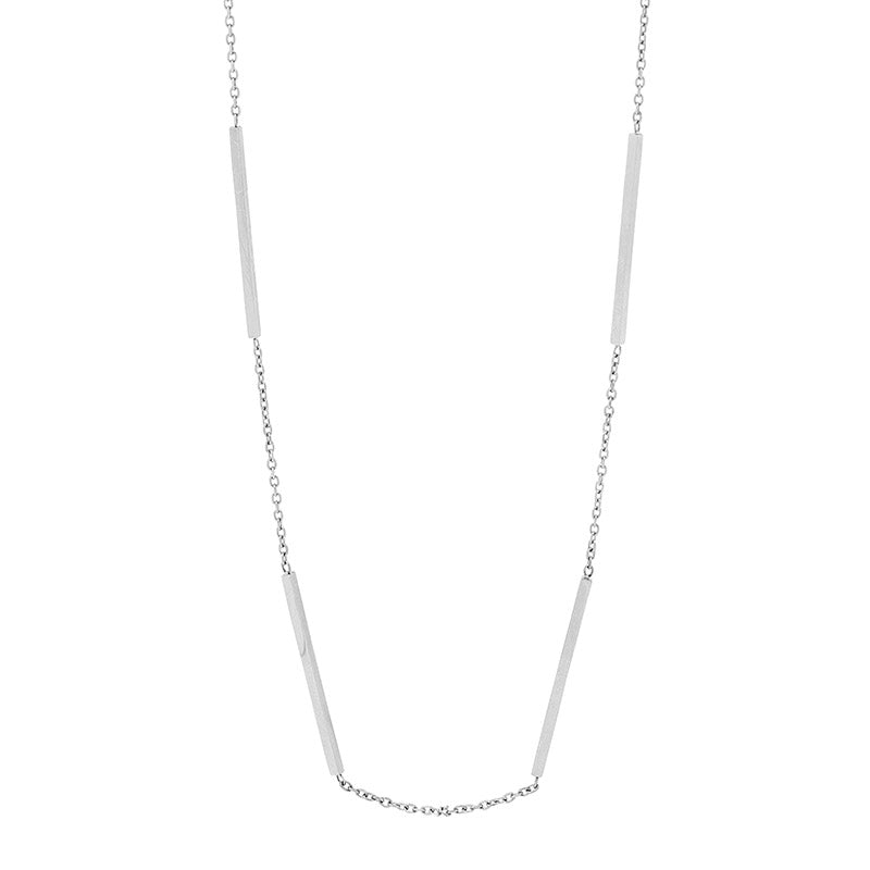 Stainless Steel 42cm necklace w/ 4 bars -