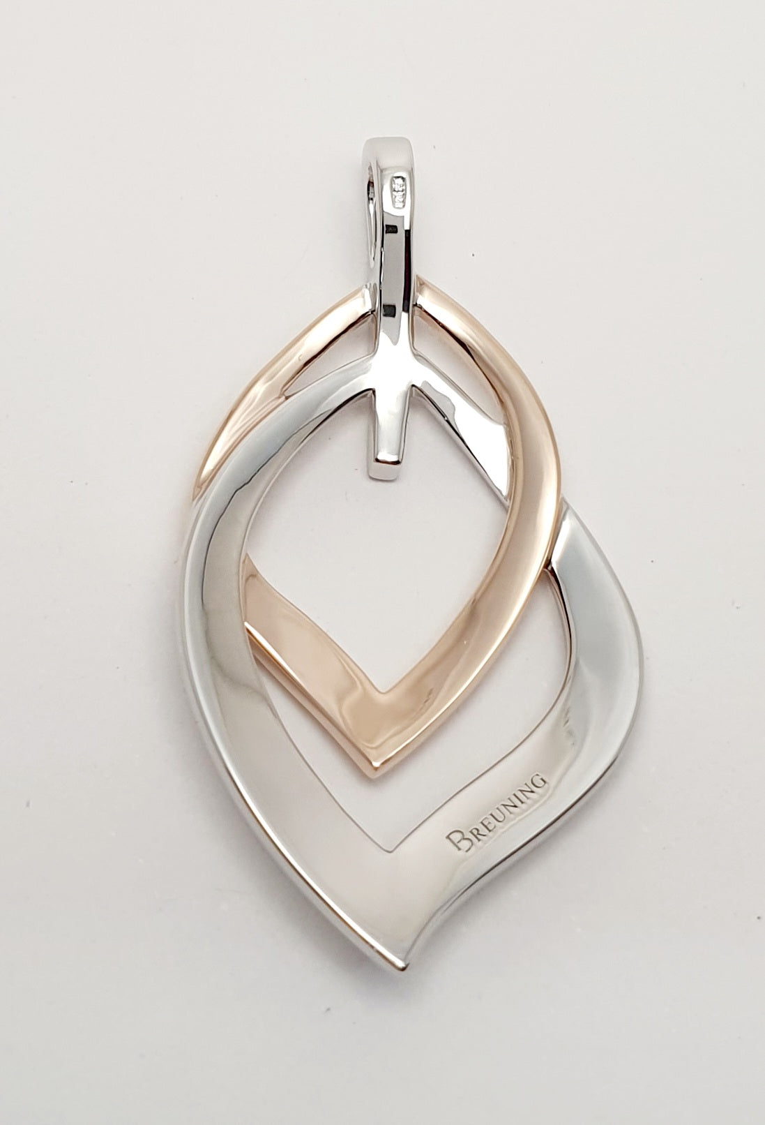 Breuning Sterling Silver Pendant With Rhodium & Rose Gold Plating