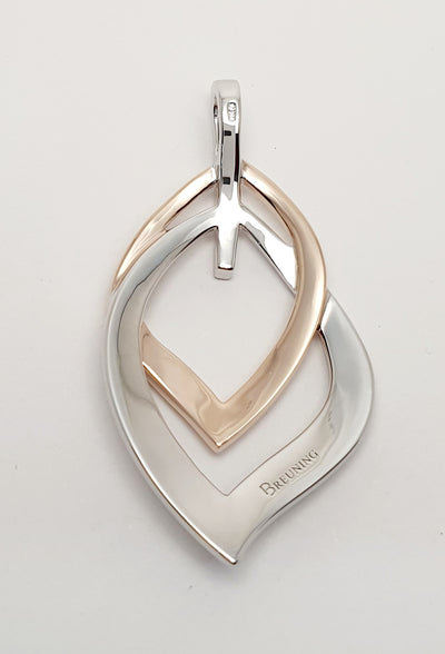 Breuning Sterling Silver Pendant With Rhodium & Rose Gold Plating