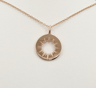 Sterling Silver Rose Gold Plated Sunshine Necklace 40cm With 5cm Extension