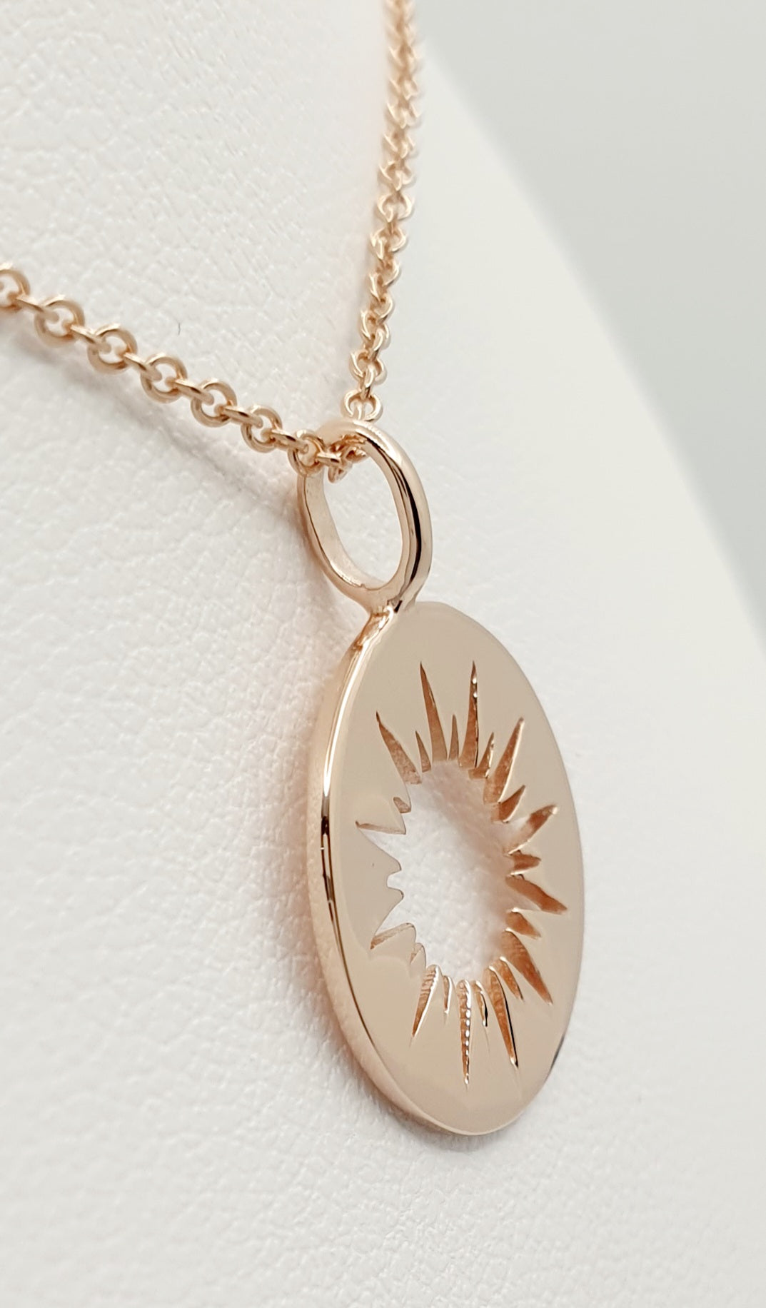 Sterling Silver Rose Gold Plated Sunshine Necklace 40cm With 5cm Extension