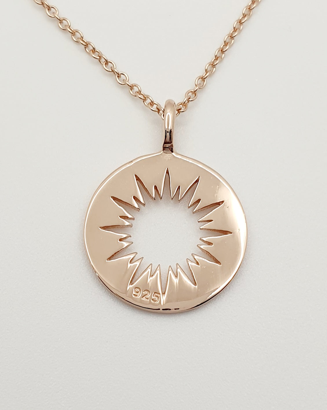 Sterling Silver Rose Gold Plated Sunshine Necklace 40cm With 5cm Extension