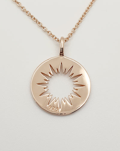 Sterling Silver Rose Gold Plated Sunshine Necklace 40cm With 5cm Extension