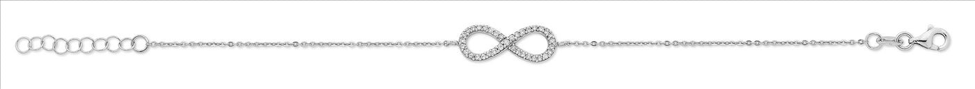 Sterling Silver Infinity Bracelet Set With Cubic Zirconias