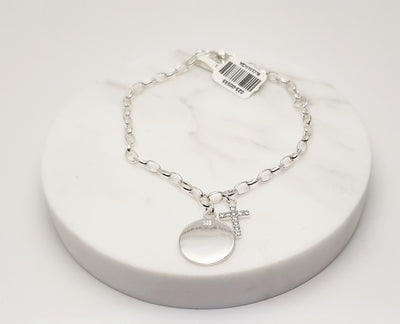 Sterling SIlver Bracelet with Two Charms