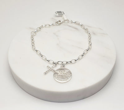 Sterling SIlver Bracelet with Two Charms