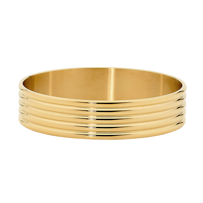 Stainless Steel 16mm wide Bangle w/ Gold IP Plating -