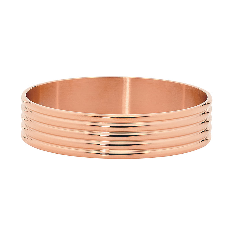 Stainless Steel 16mm wide Bangle w/ Rose Gold IP Plating -