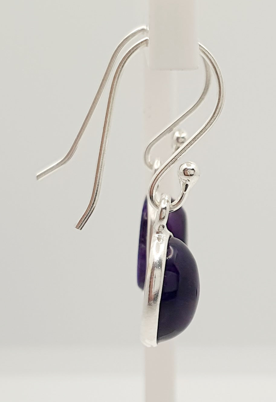 Sterling Silver 8mm X 10mm Amethyst Earring With 2.6cm Drop