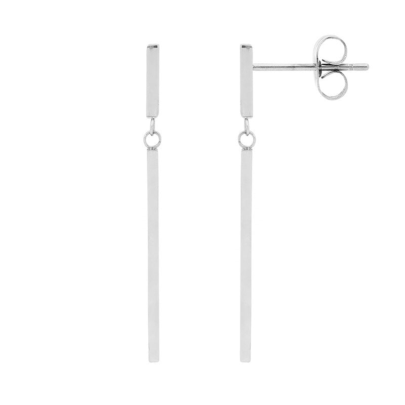 Stainless Steel double drop bar earrings -