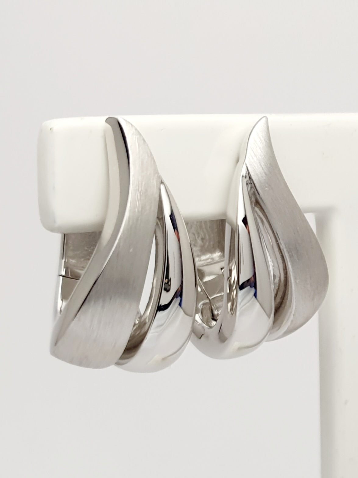 Bruening Sterling Silver Earrings With Rhodium Plating