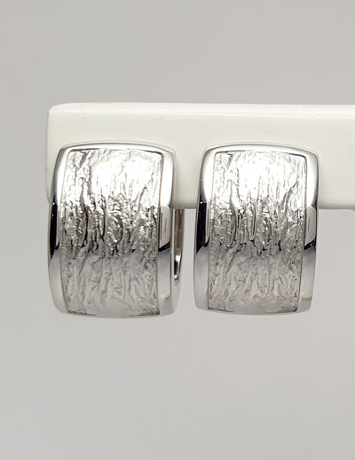 Breuning Sterling Silver Huggie Earrings With Rhodium Plating